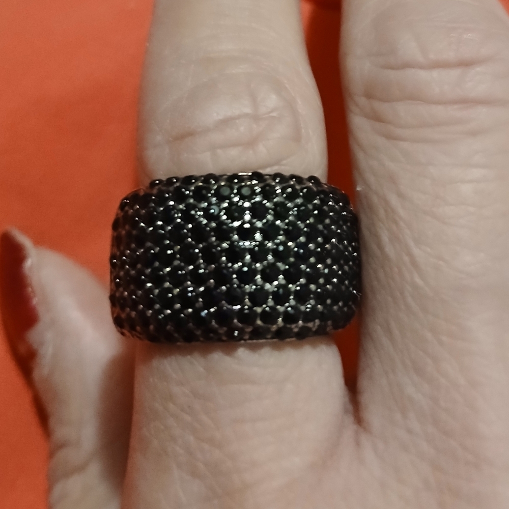 Black Spinel Dome Ring